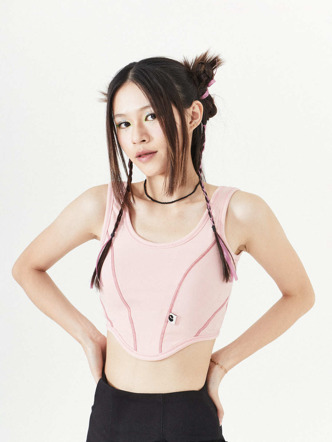 Ribbed Easy Corset Top | Pink