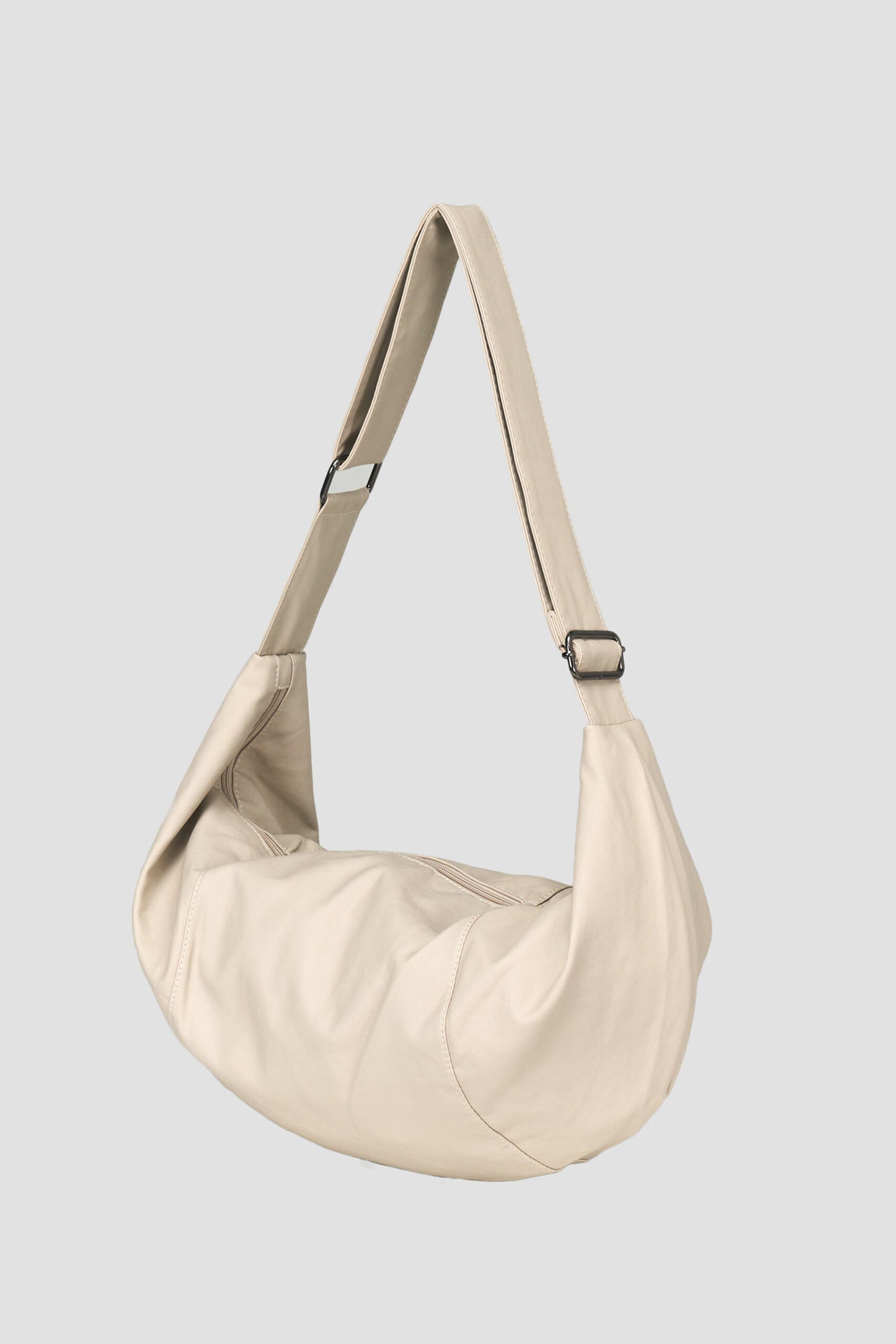 Croissant Leather Crossbody Bag (Off White)