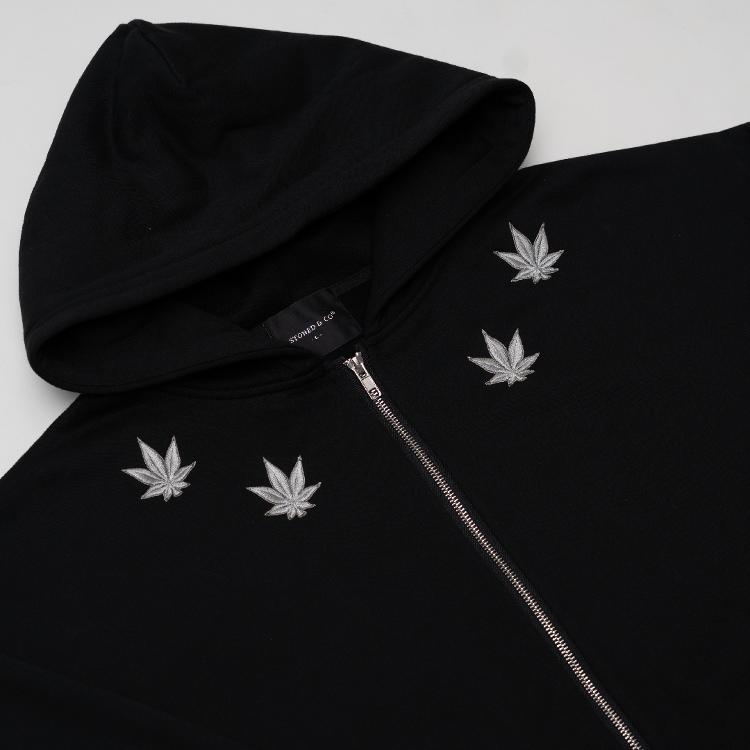 WBB25 : Quad Zipped Up Hoodie Black