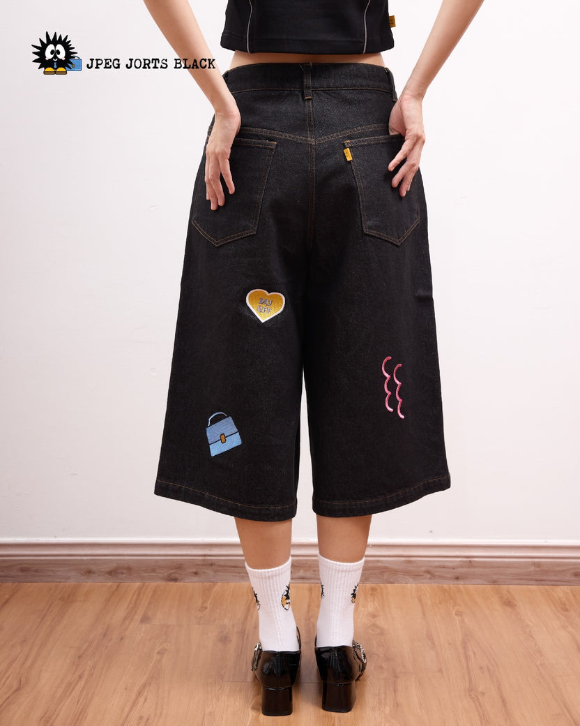 JPEG Jorts Black
