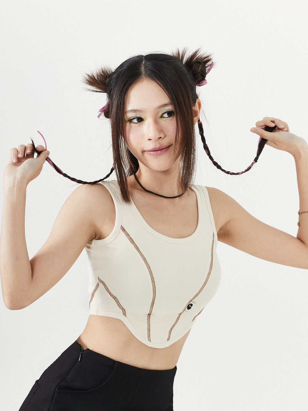 Ribbed Easy Corset Top | Pink