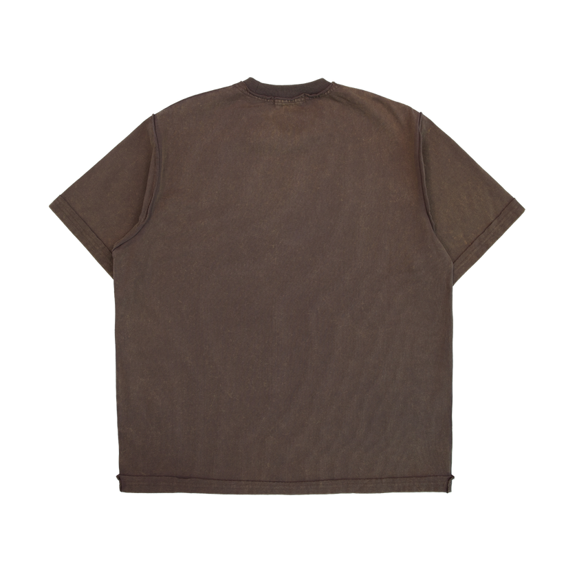 Raw Edge Washed Uniform T-Shirt Warm Brown