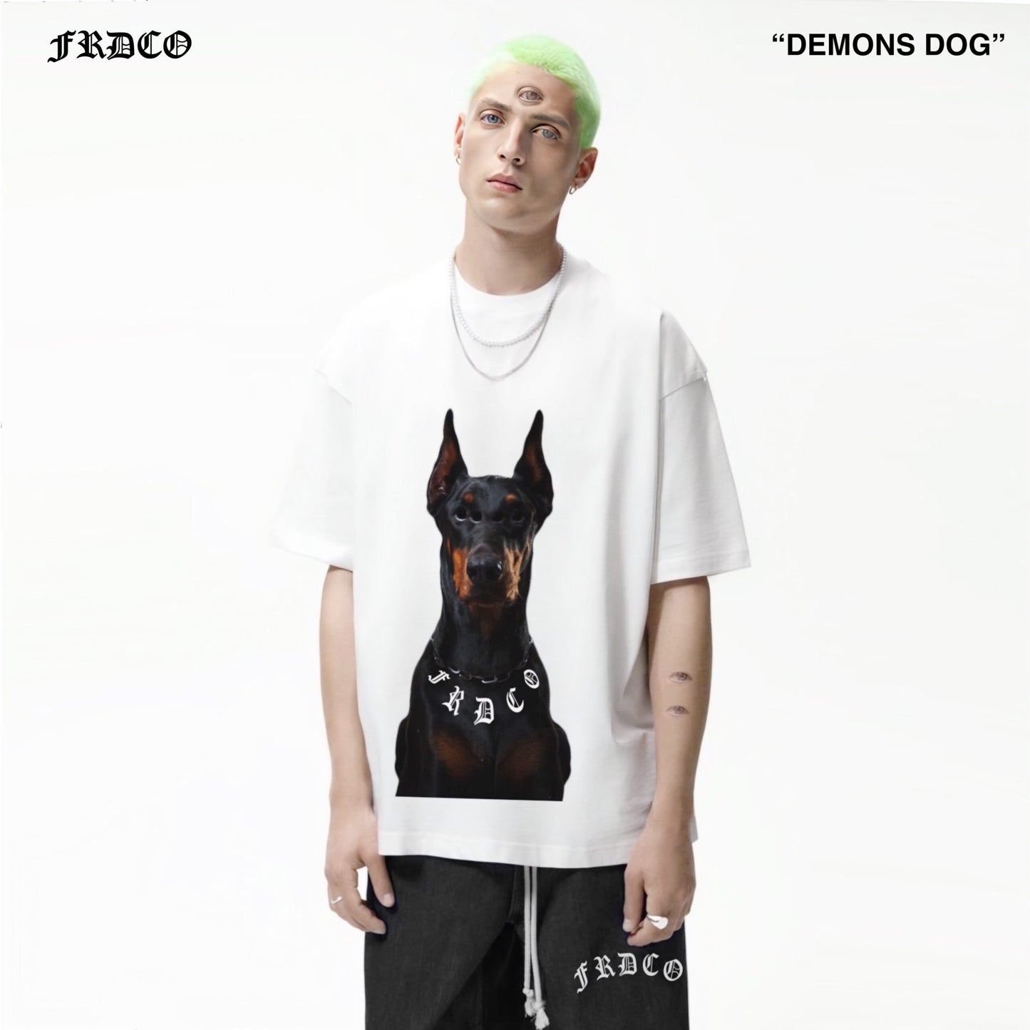 DOG HEAD LOGO WHITE TEE