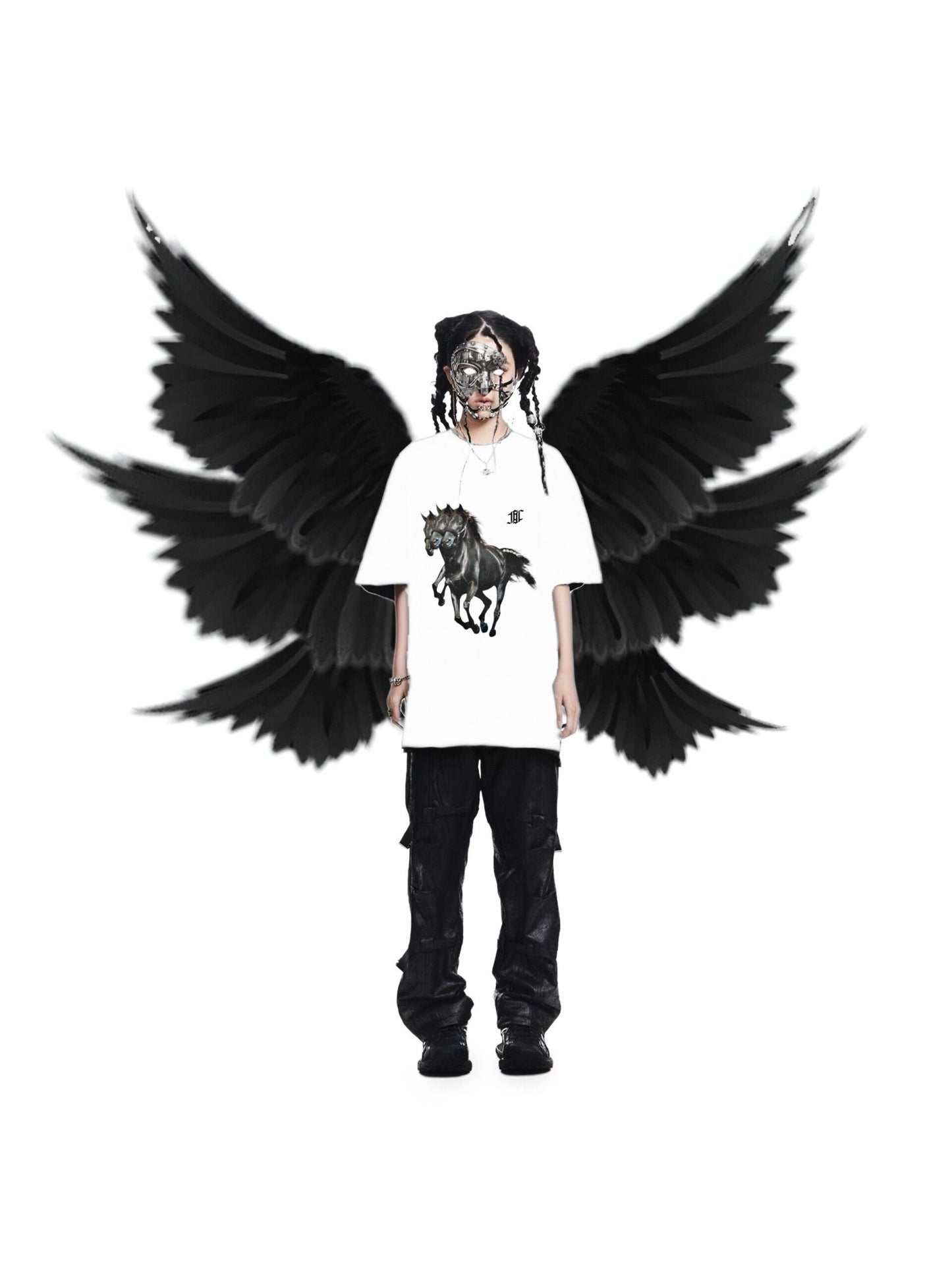 GHOST HORSE LOGO WHITE TEE