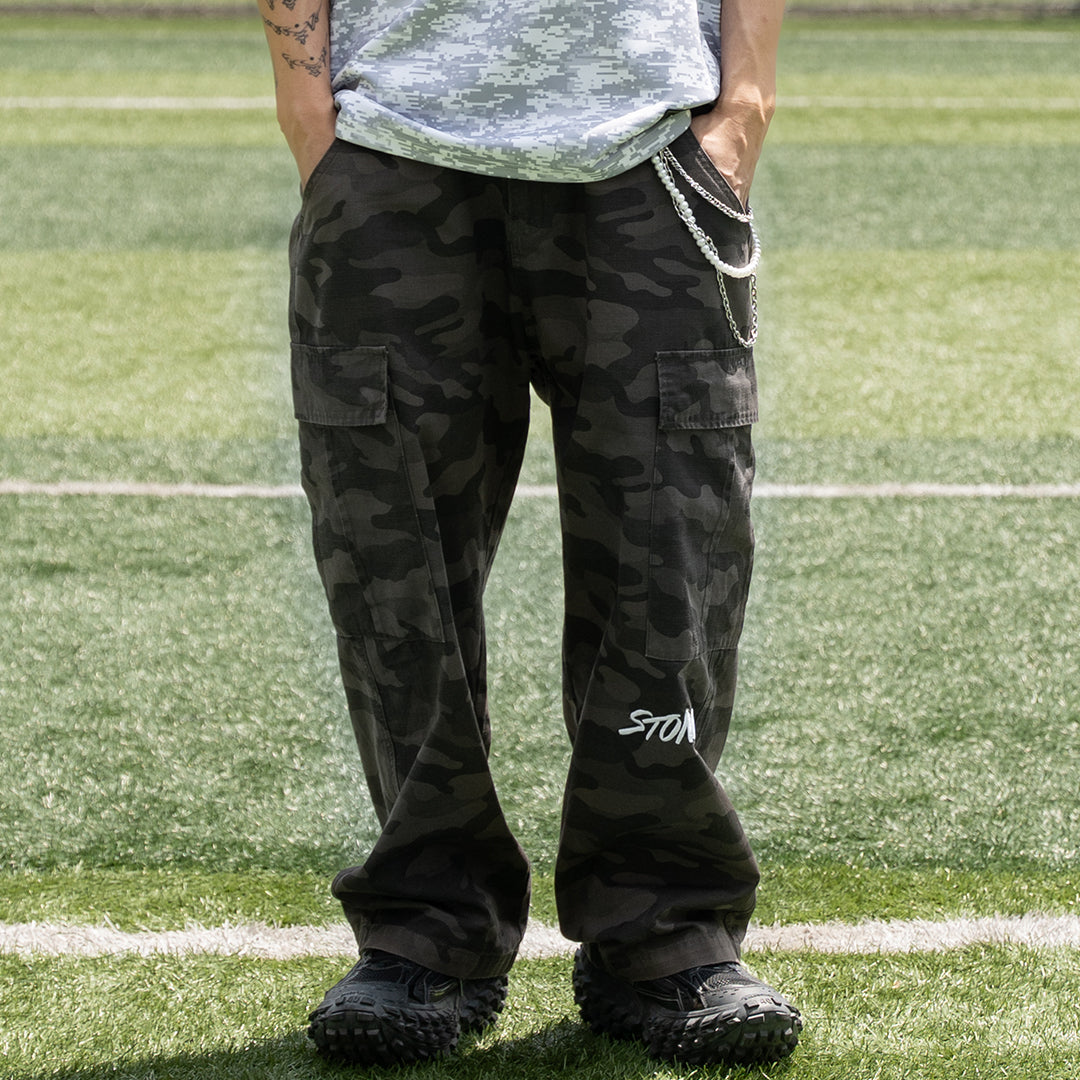 STONED & CO FORCE : Camo Cargo Black
