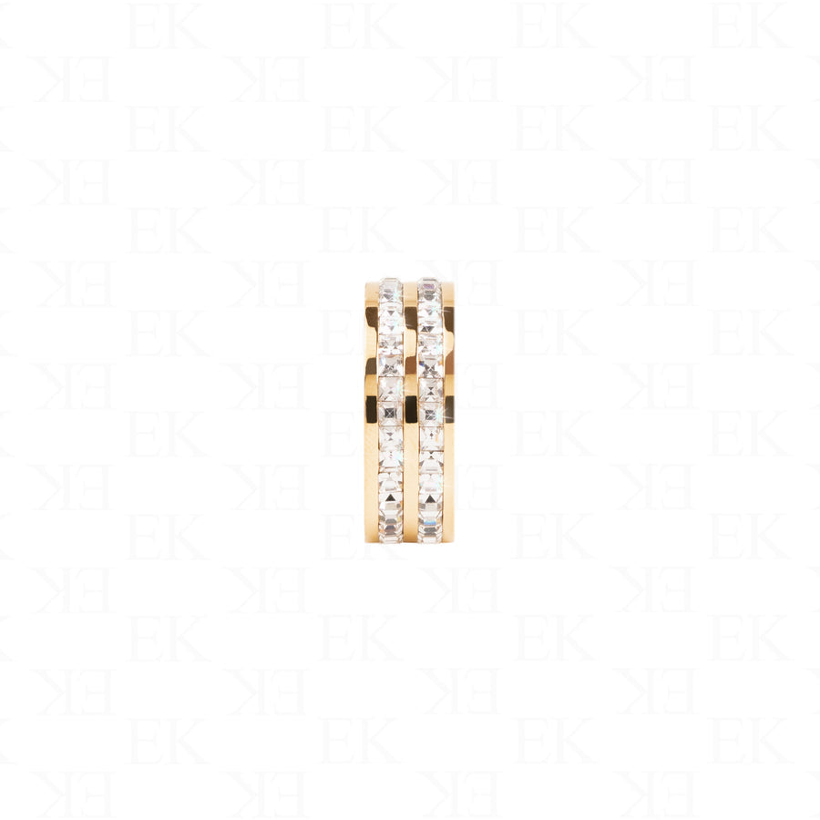 Double Iced Out Band Ring Gold