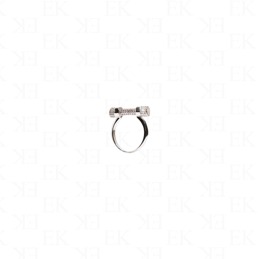 Dumbbell Ring Silver