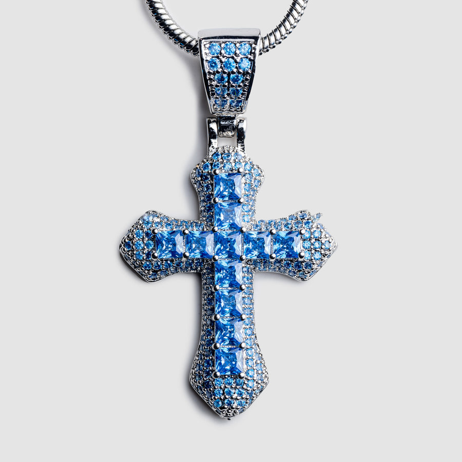 Infinite Cross Necklace Blue