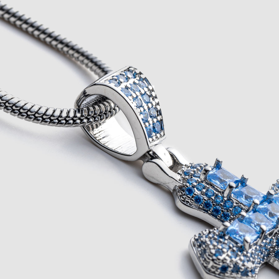 Infinite Cross Necklace Blue