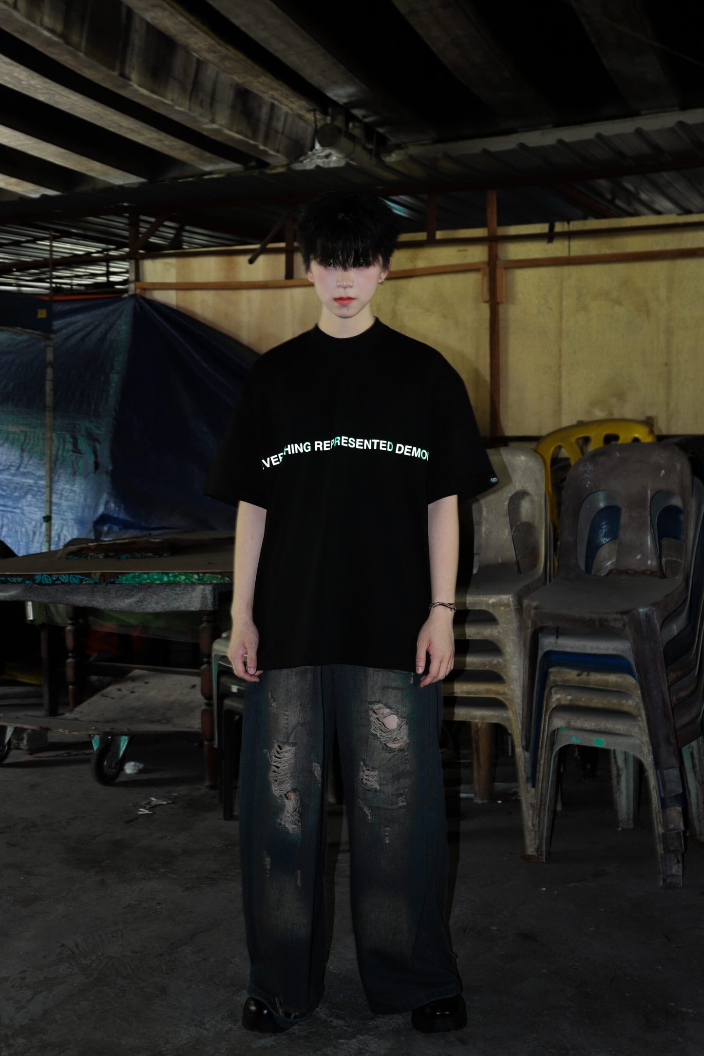 SS25 RAINBOW ESSENTIAL BLACK TEE