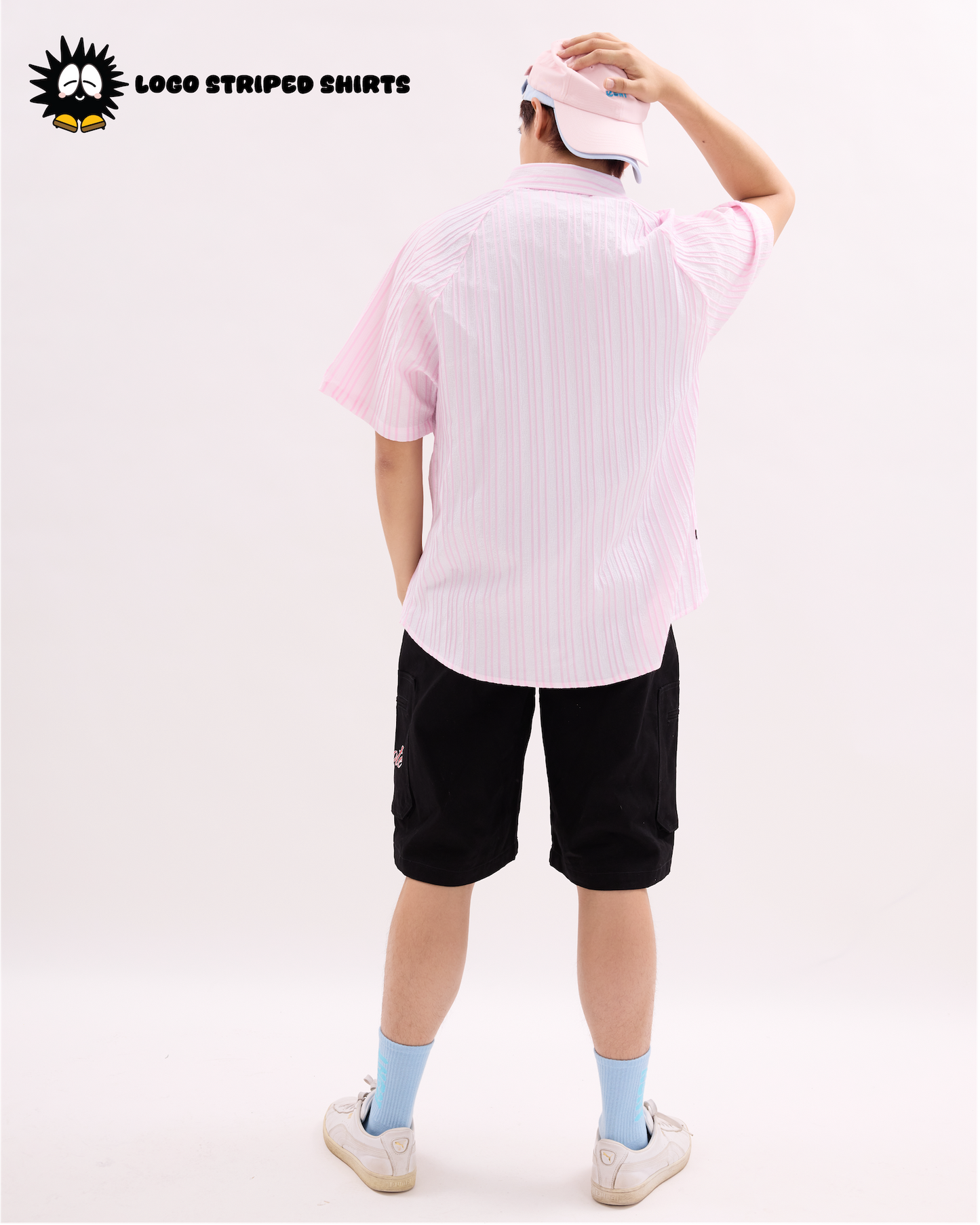 Logo Striped Shirt Pink