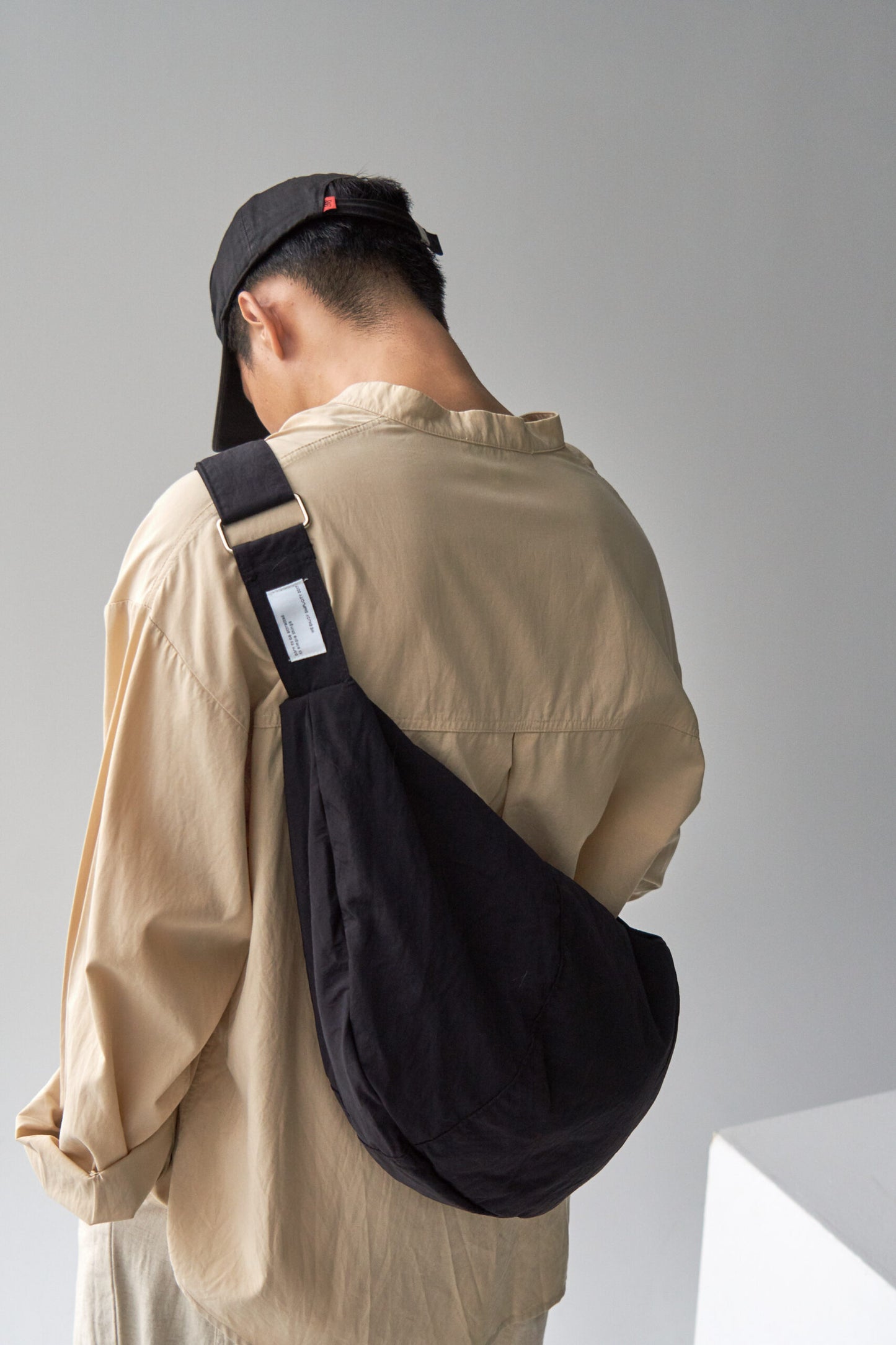 Croissant Nylon Crossbody Bag (Black)