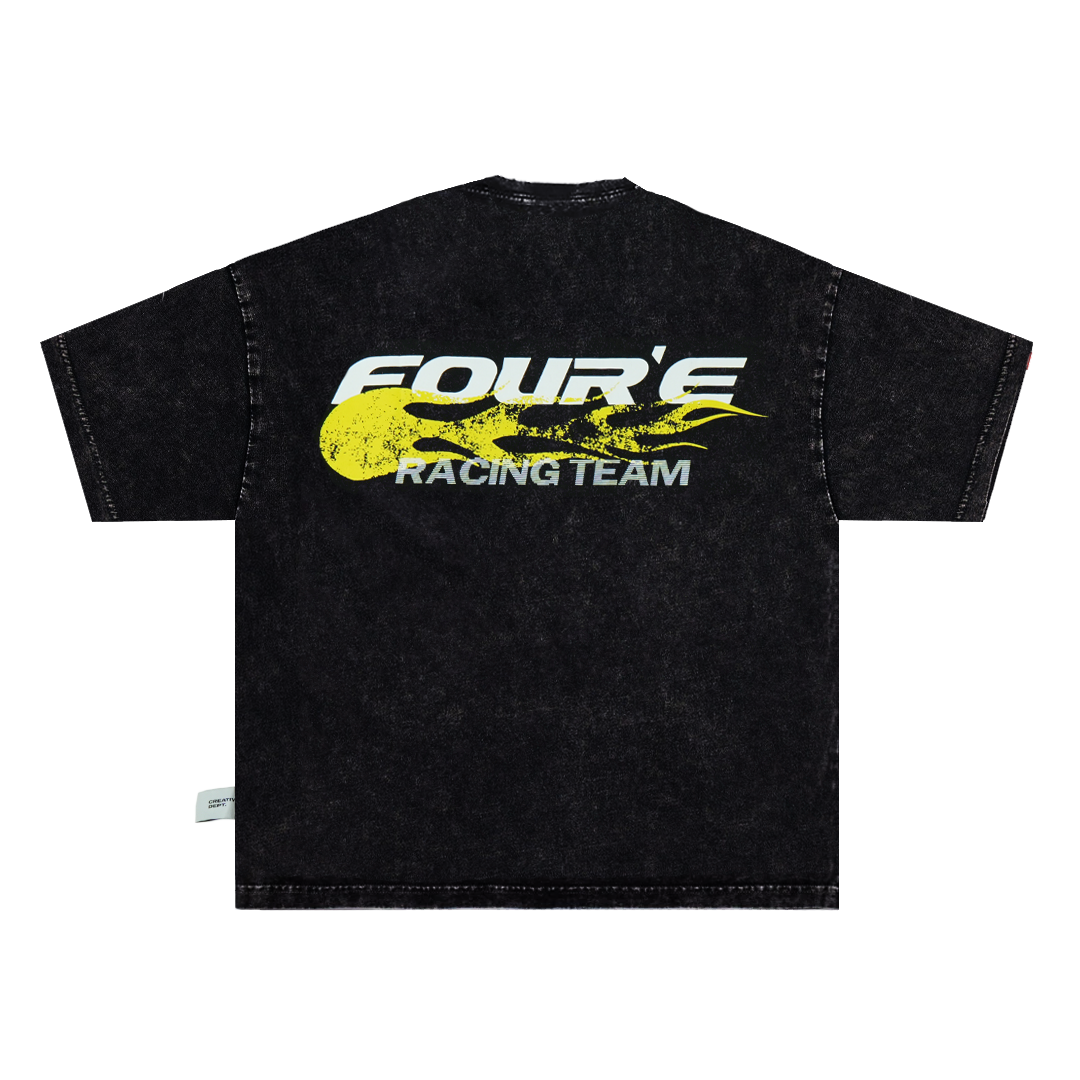 Racing Logo Tee - Washed Black