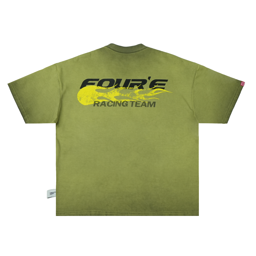 Racing Logo Tee - Washed Green