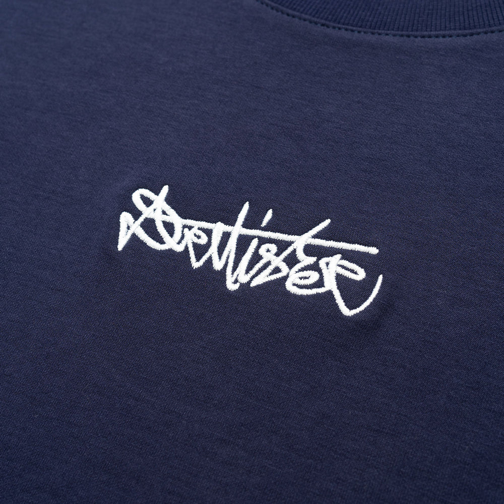 Signature Motif Broad Tee - Navy Blue