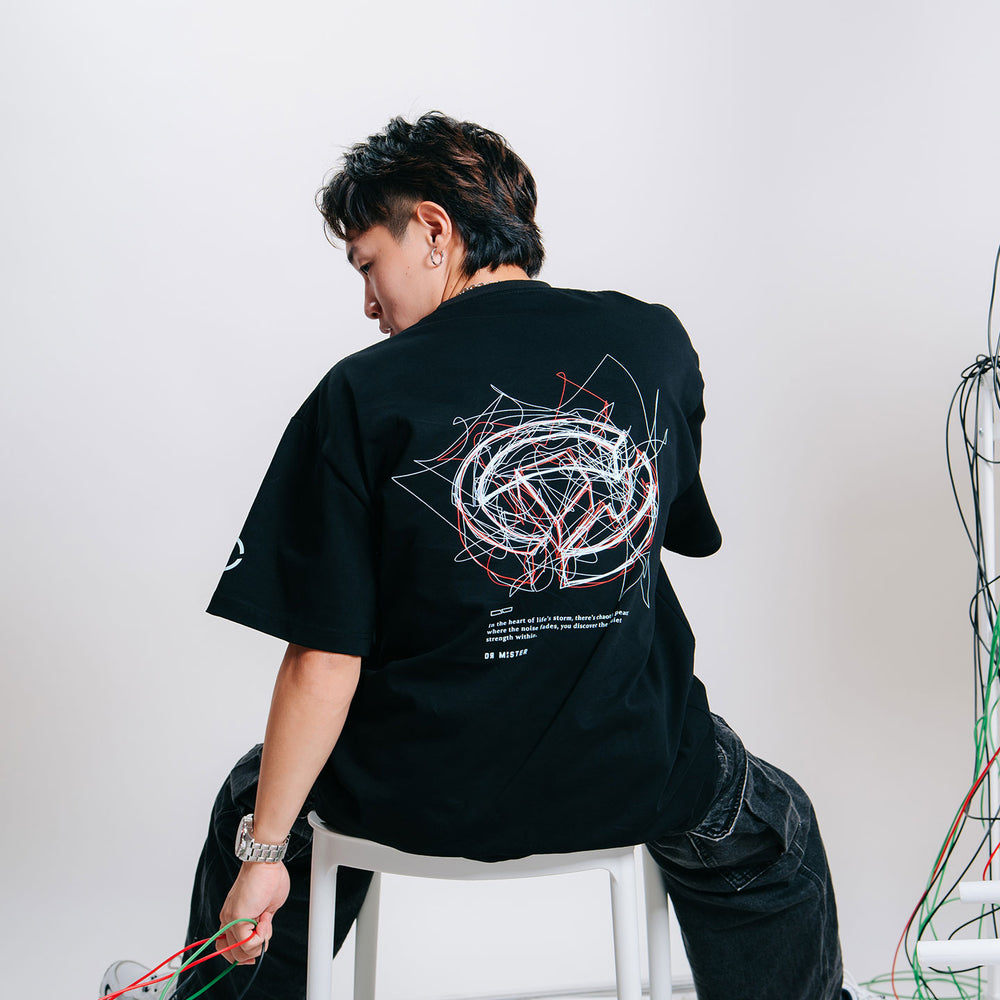Scribbles Chaotic Peace L-Broad Tee - Black