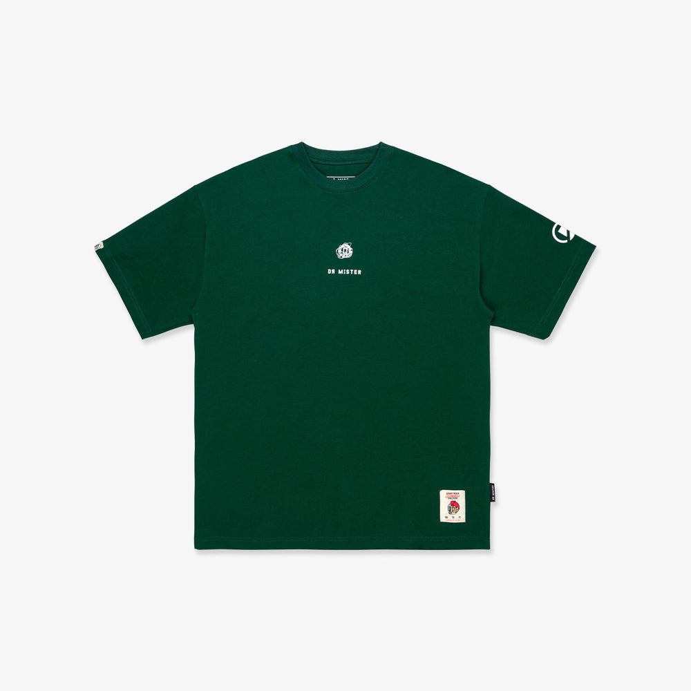 Scribbles Chaotic Peace L-Broad Tee - Sacramento Green