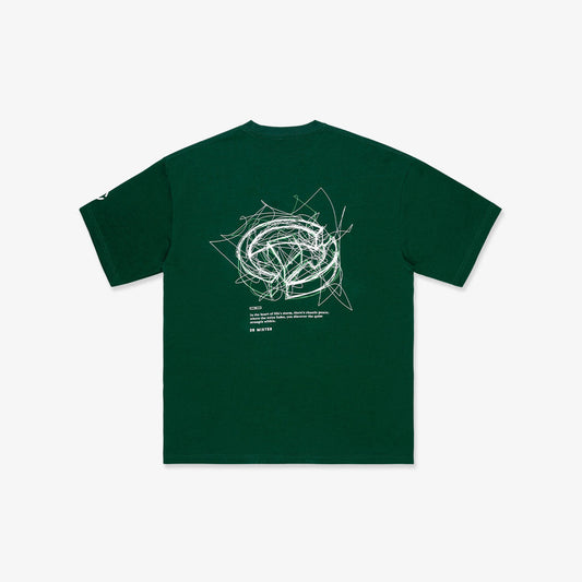 Scribbles Chaotic Peace L-Broad Tee - Sacramento Green