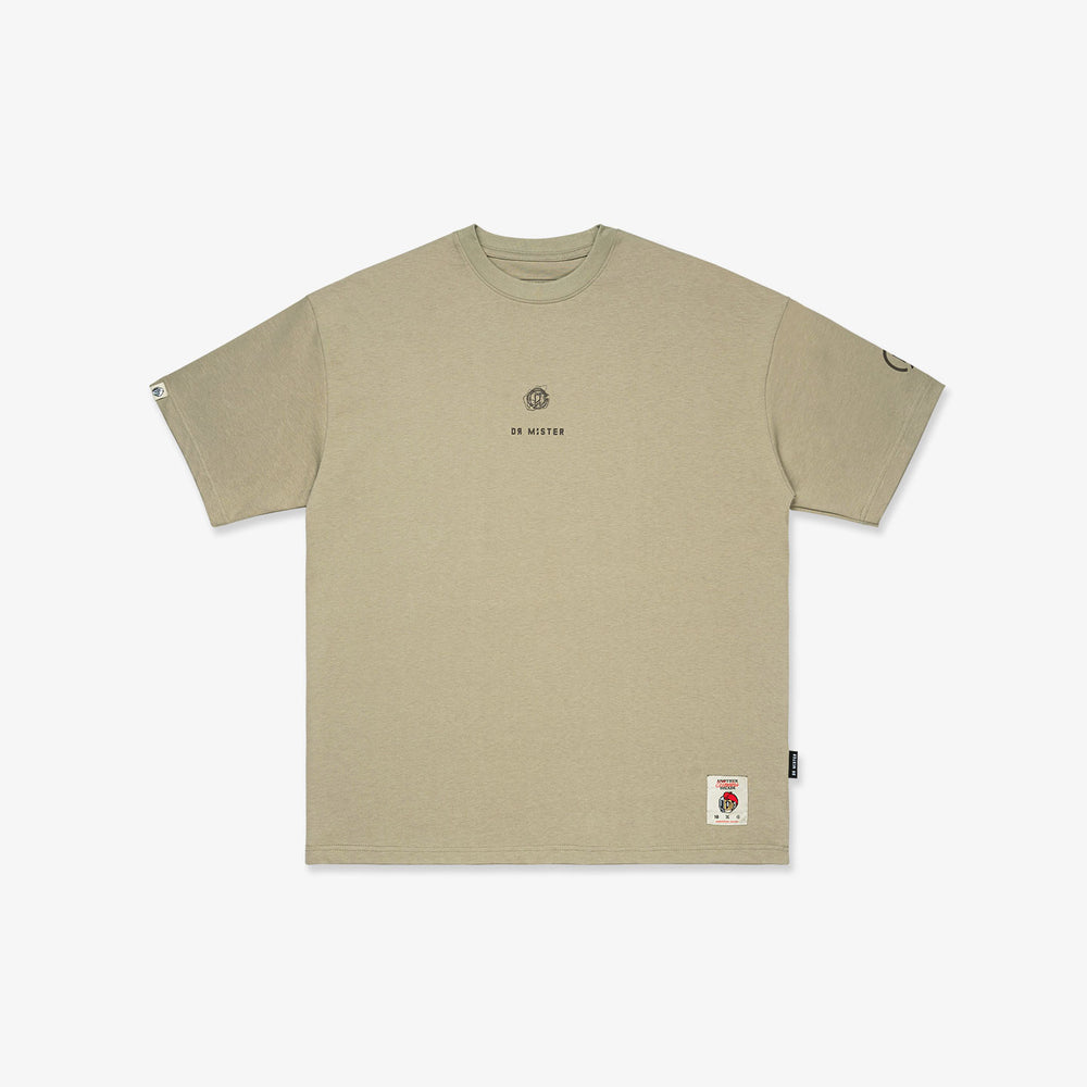 Scribbles Chaotic Peace L-Broad Tee - Dust Olive