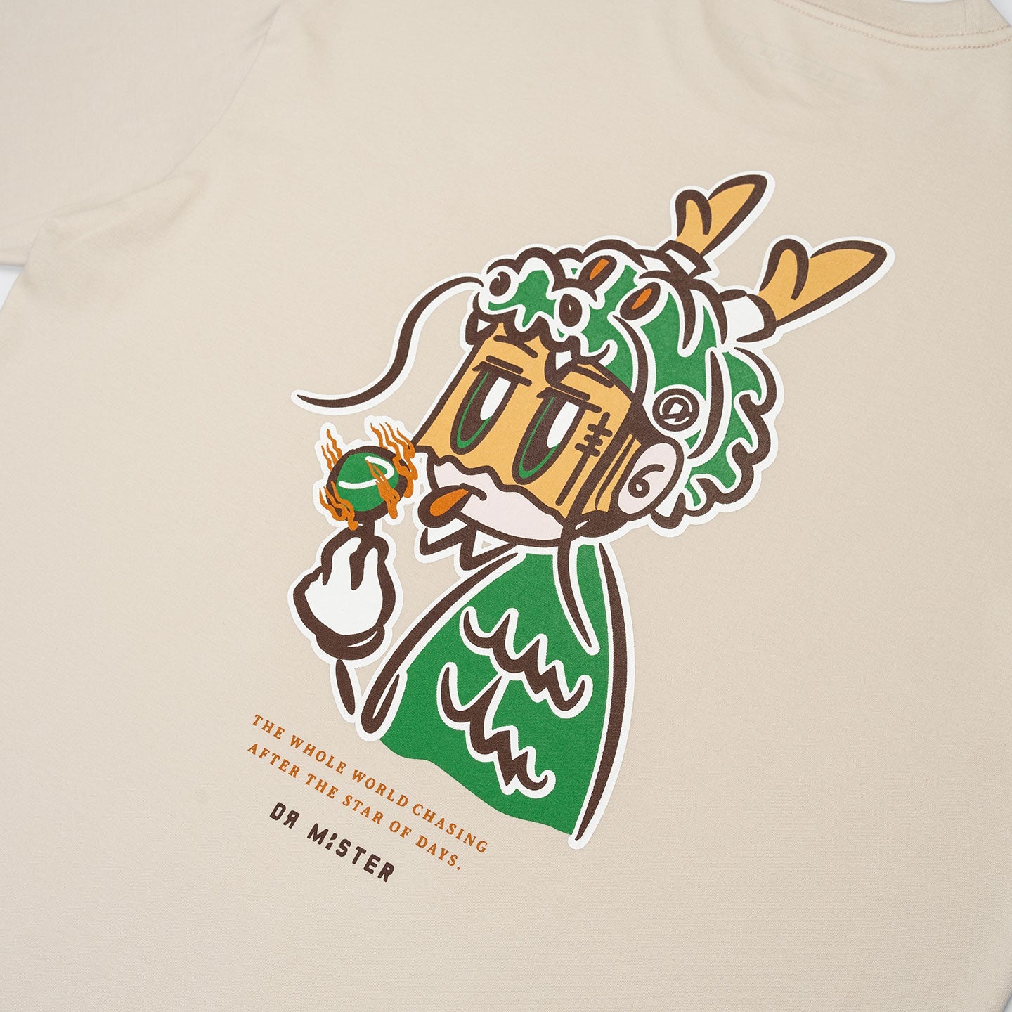 Tyge Dragon Oversized Tee - Beige