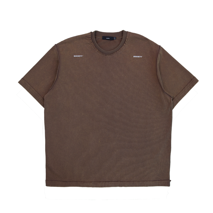 Raw Edge Washed Uniform T-Shirt Warm Brown