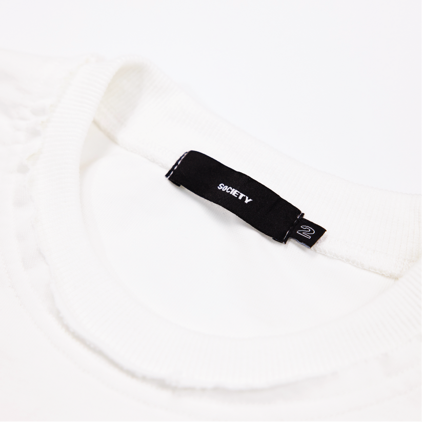 Raw Edge Washed Uniform T-Shirt White