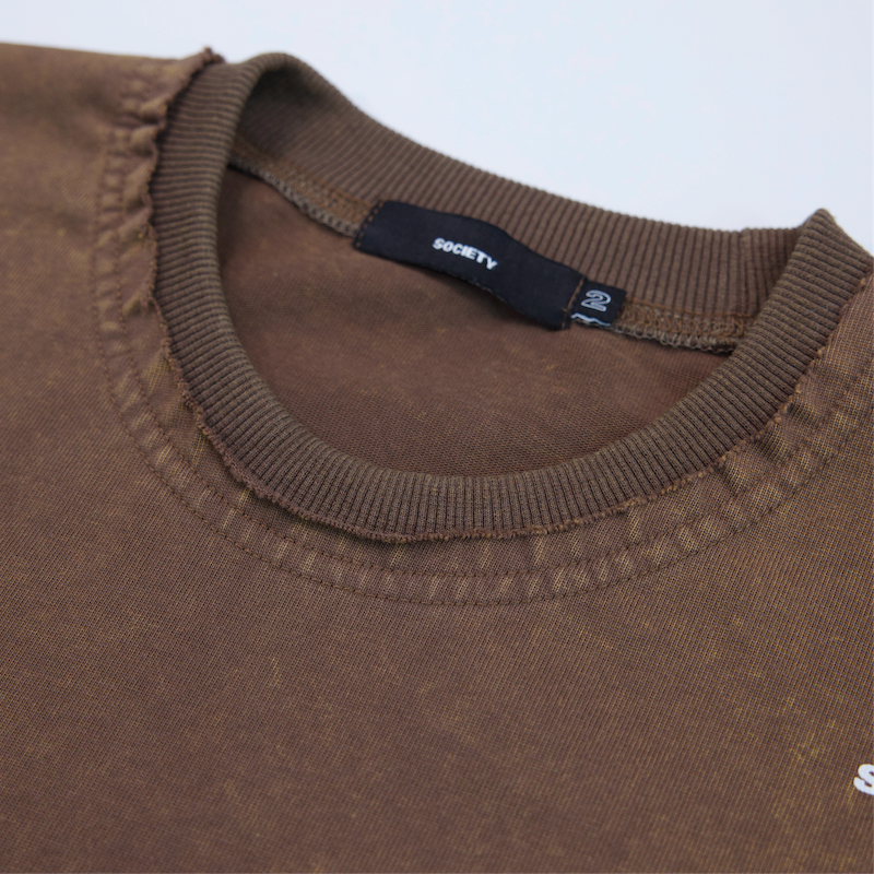 Raw Edge Washed Uniform T-Shirt Warm Brown