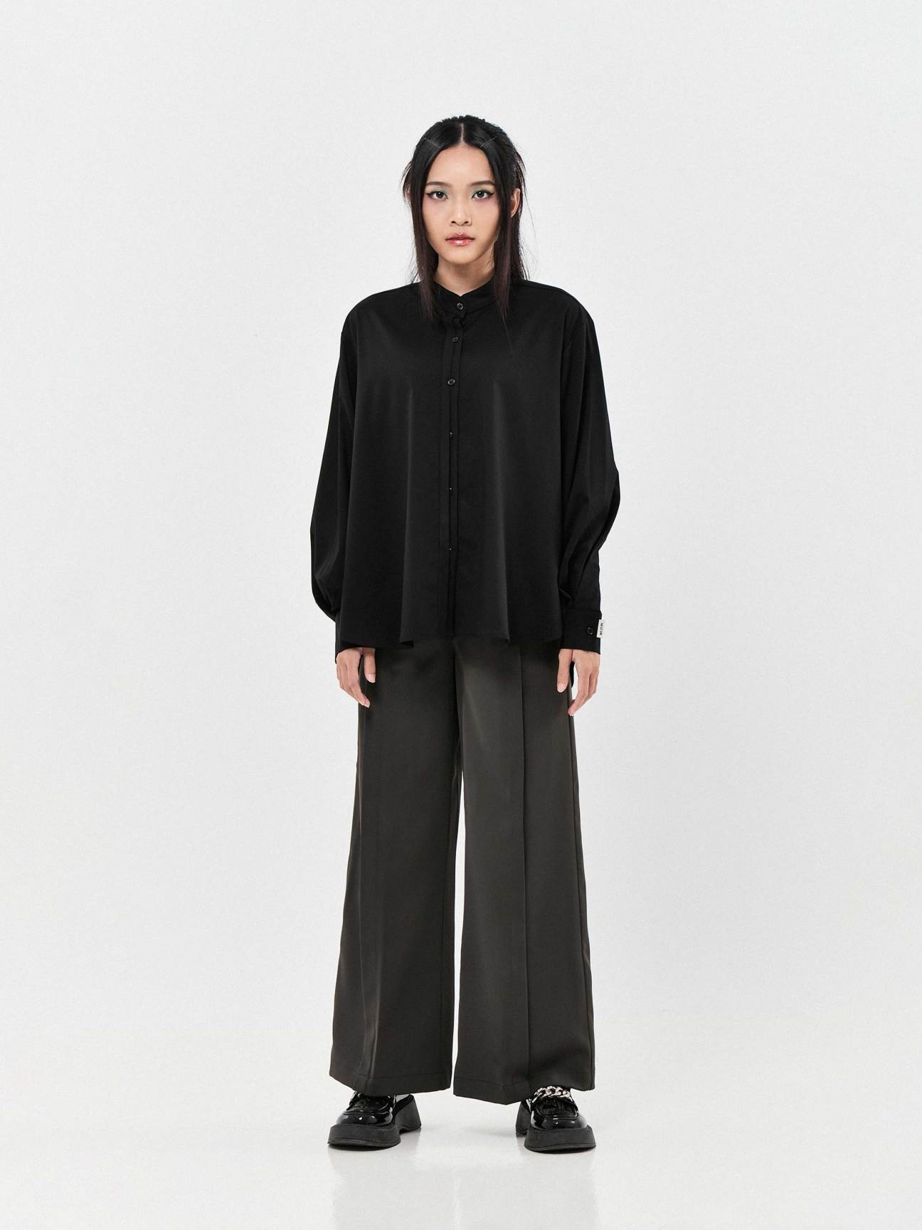 Office Bow Long Sleeve Shirt | White