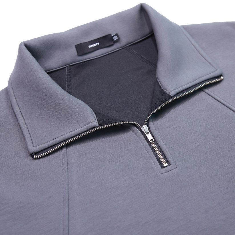 Tery Half-Zip Polo Grey