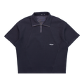 Tery Half-Zip Polo Black
