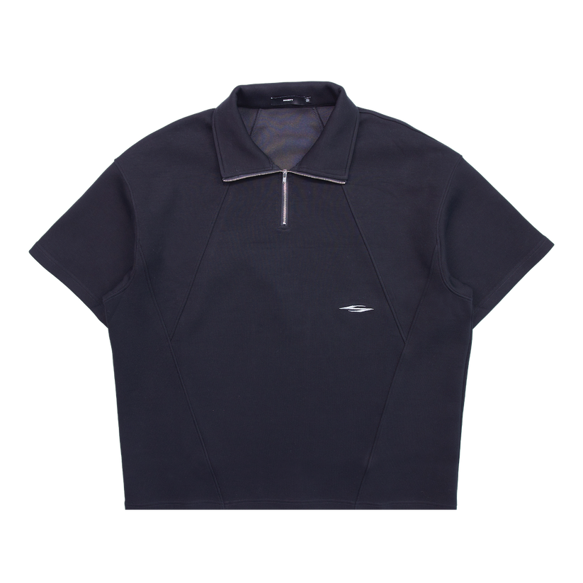 Tery Half-Zip Polo Black