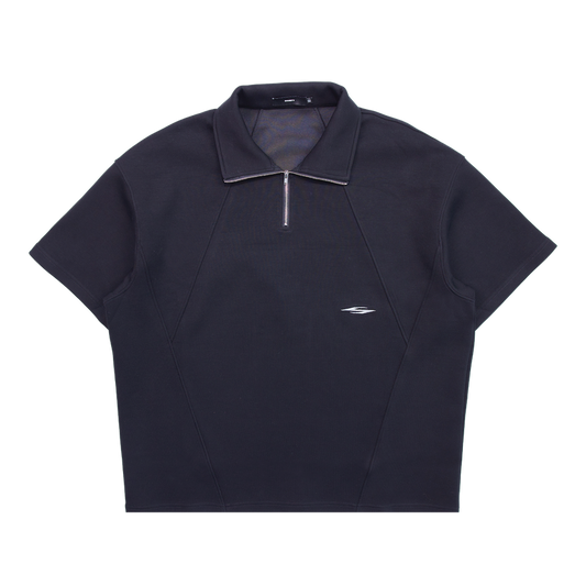 Tery Half-Zip Polo Black