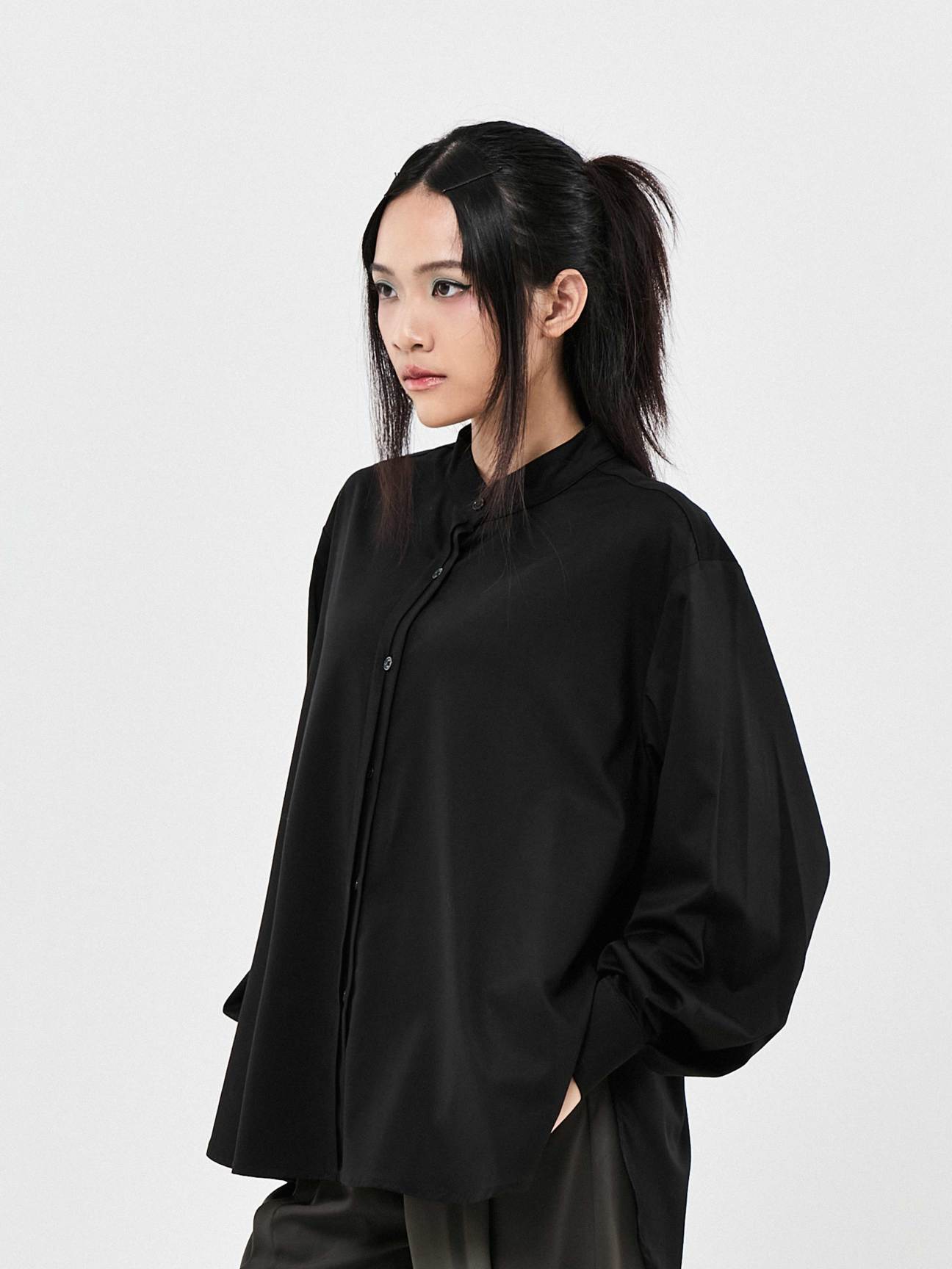 Office Bow Long Sleeve Shirt | White