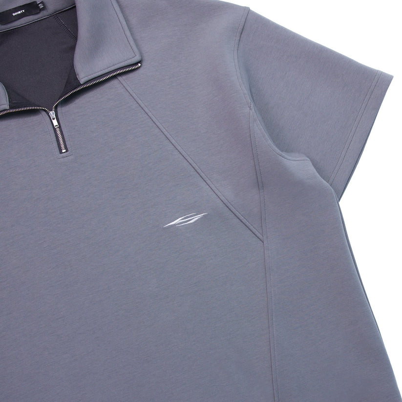 Tery Half-Zip Polo Grey