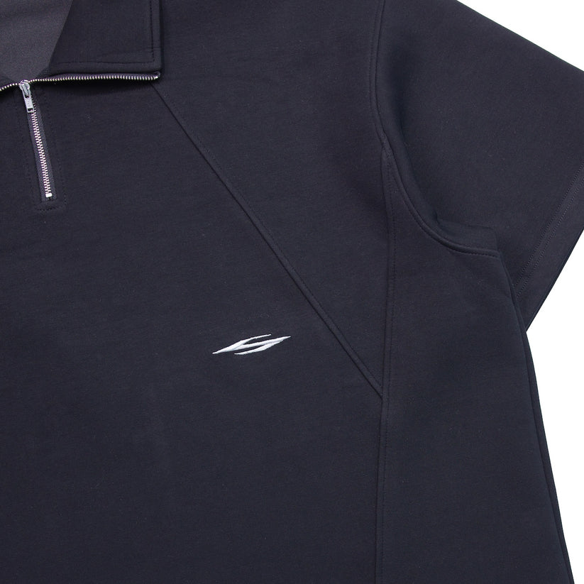 Tery Half-Zip Polo Black