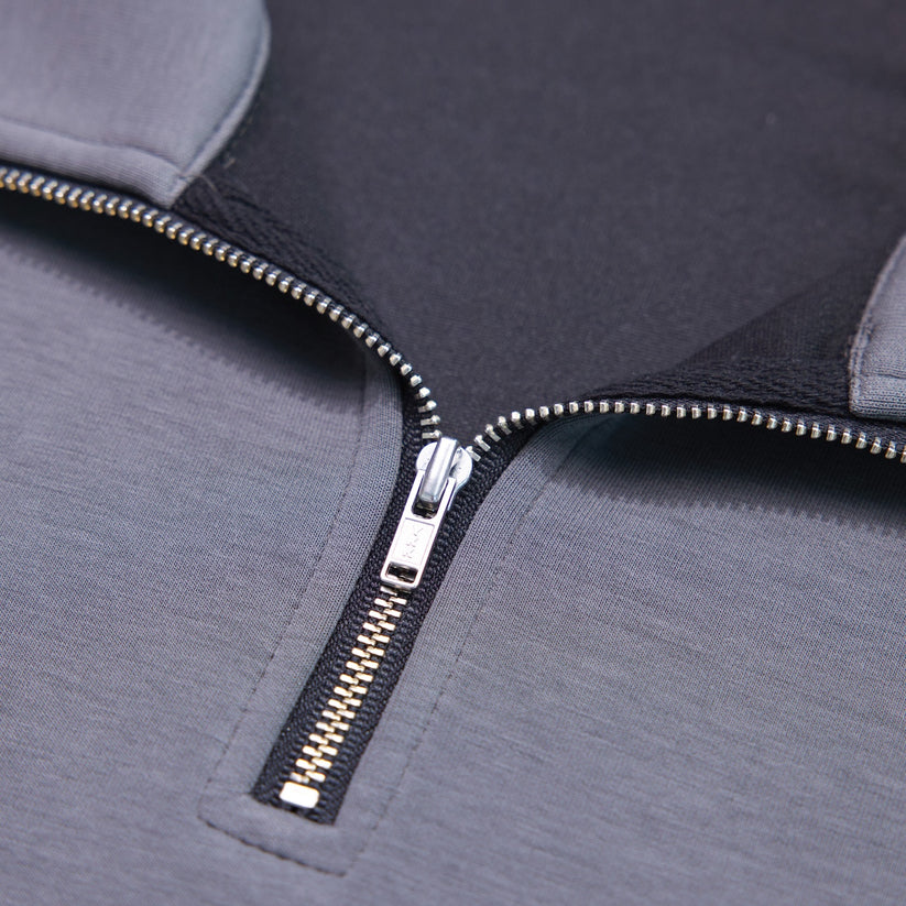 Tery Half-Zip Polo Grey