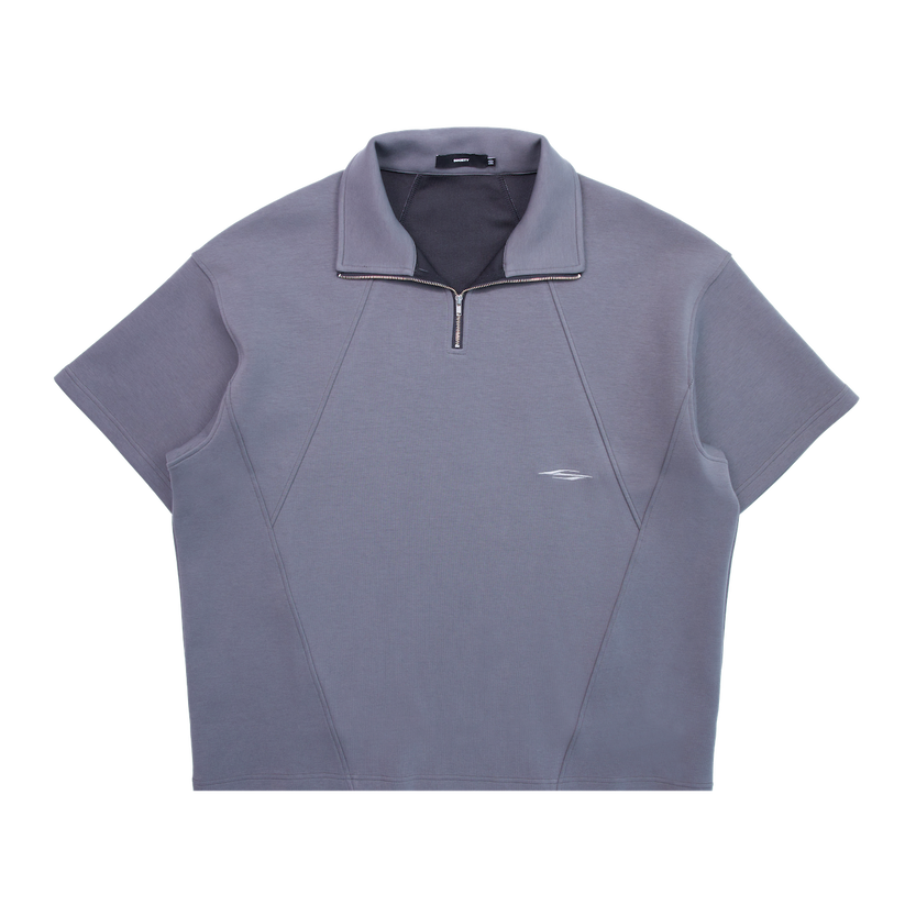 Tery Half-Zip Polo Grey