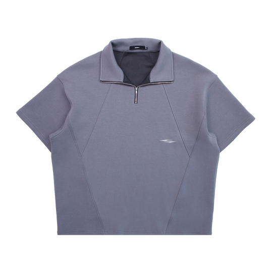 Tery Half-Zip Polo Grey
