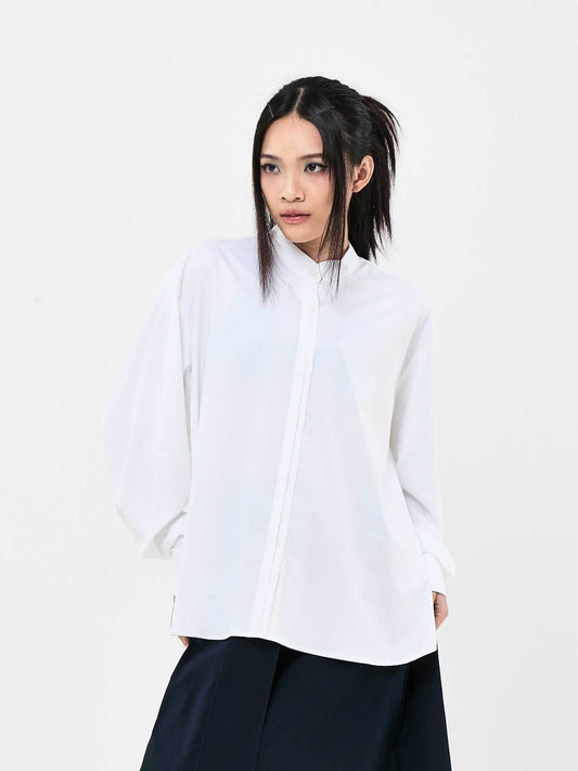 Office Bow Long Sleeve Shirt | White