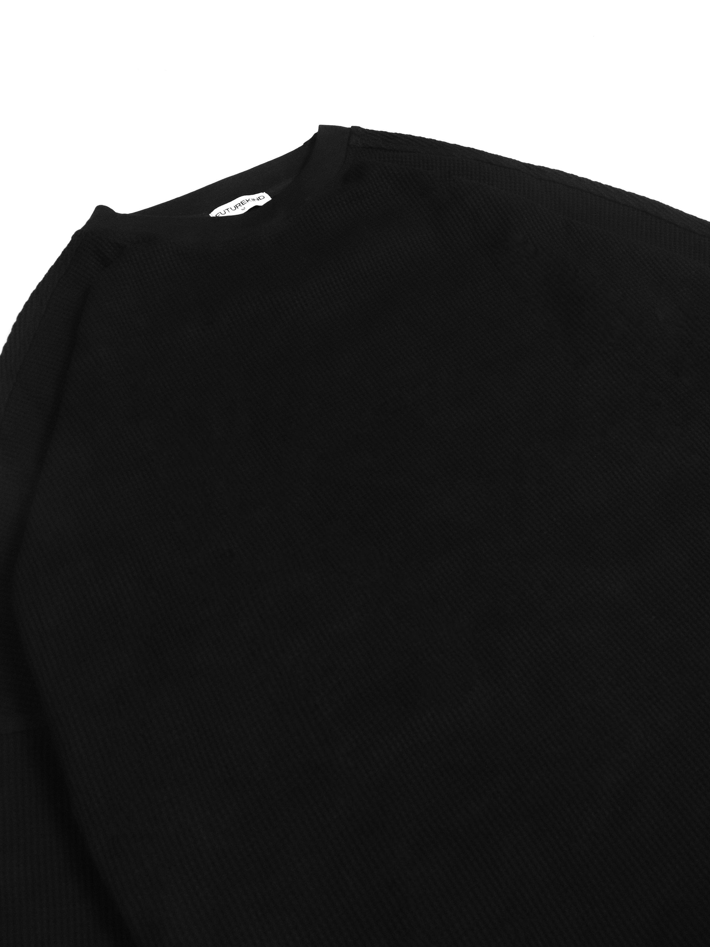 Waffle Structural Long Sleeve Black