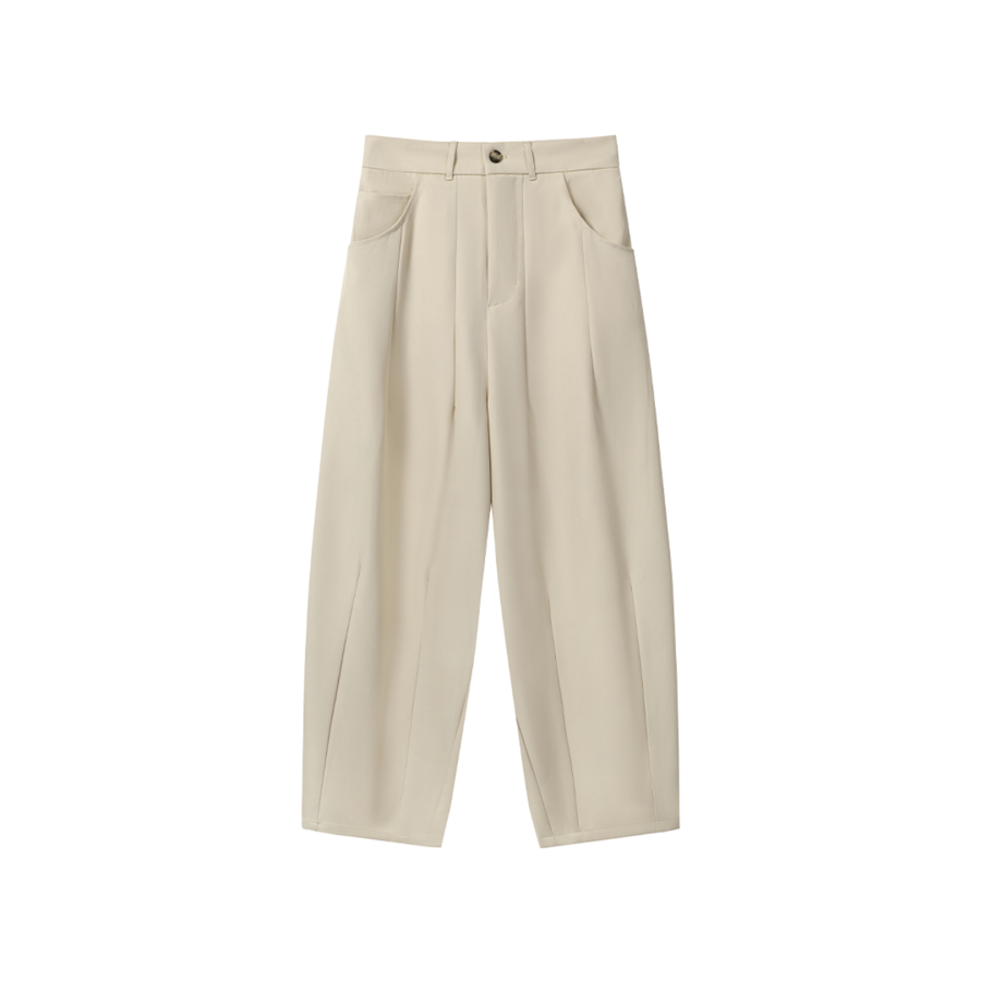 A.A Beige Baggy Pleated