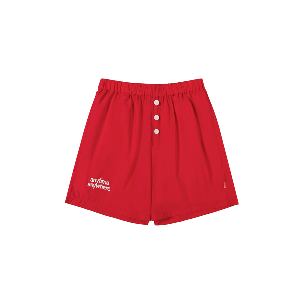 A.A Nylon Button-Fly Short - Red