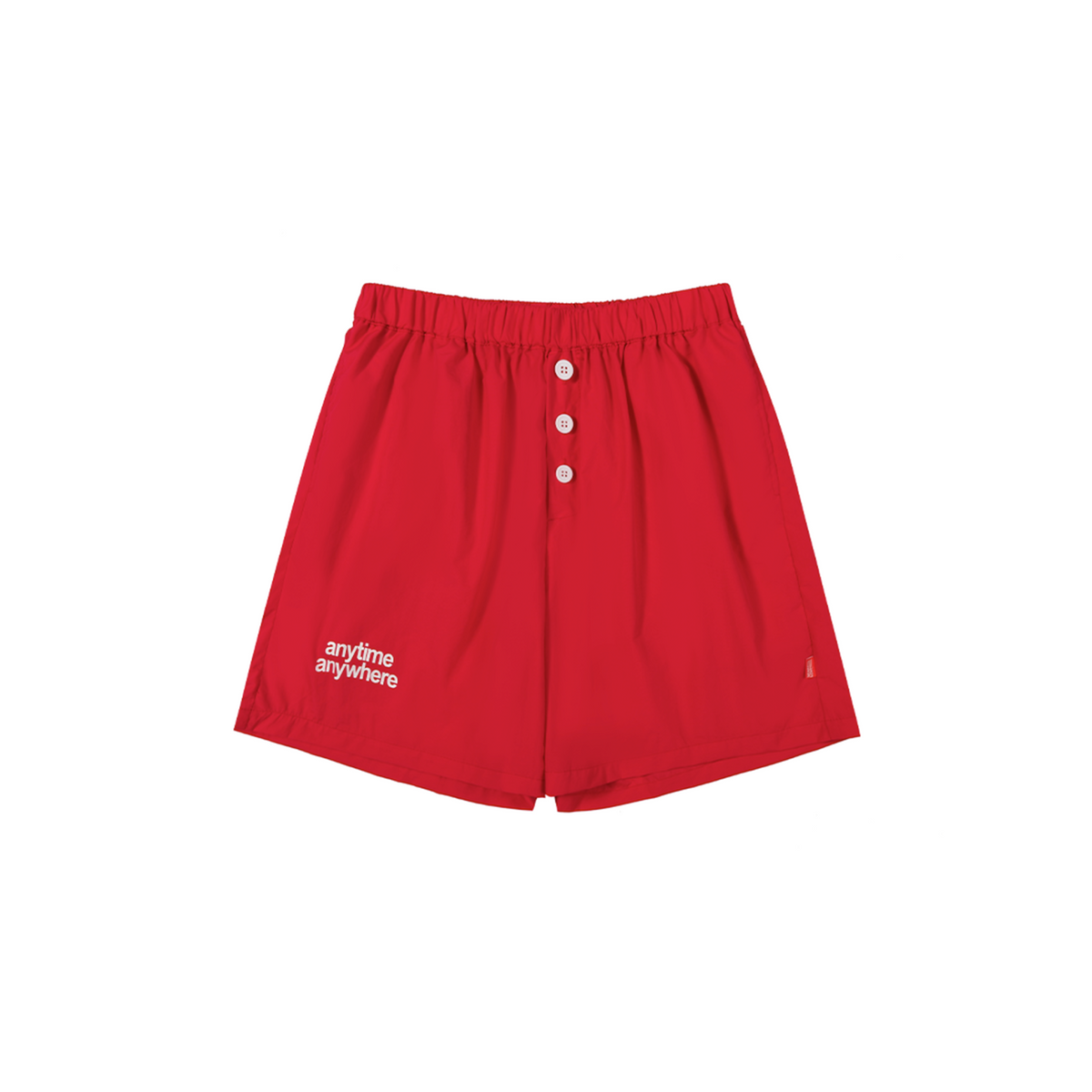 A.A Nylon Button-Fly Short - Red