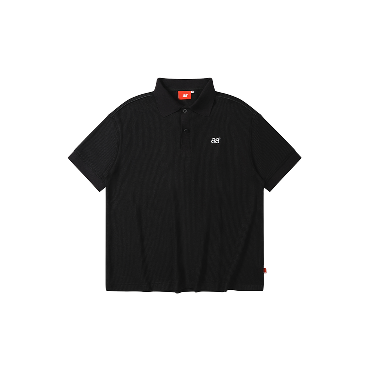 A.A Essential Waffle Polo - Black