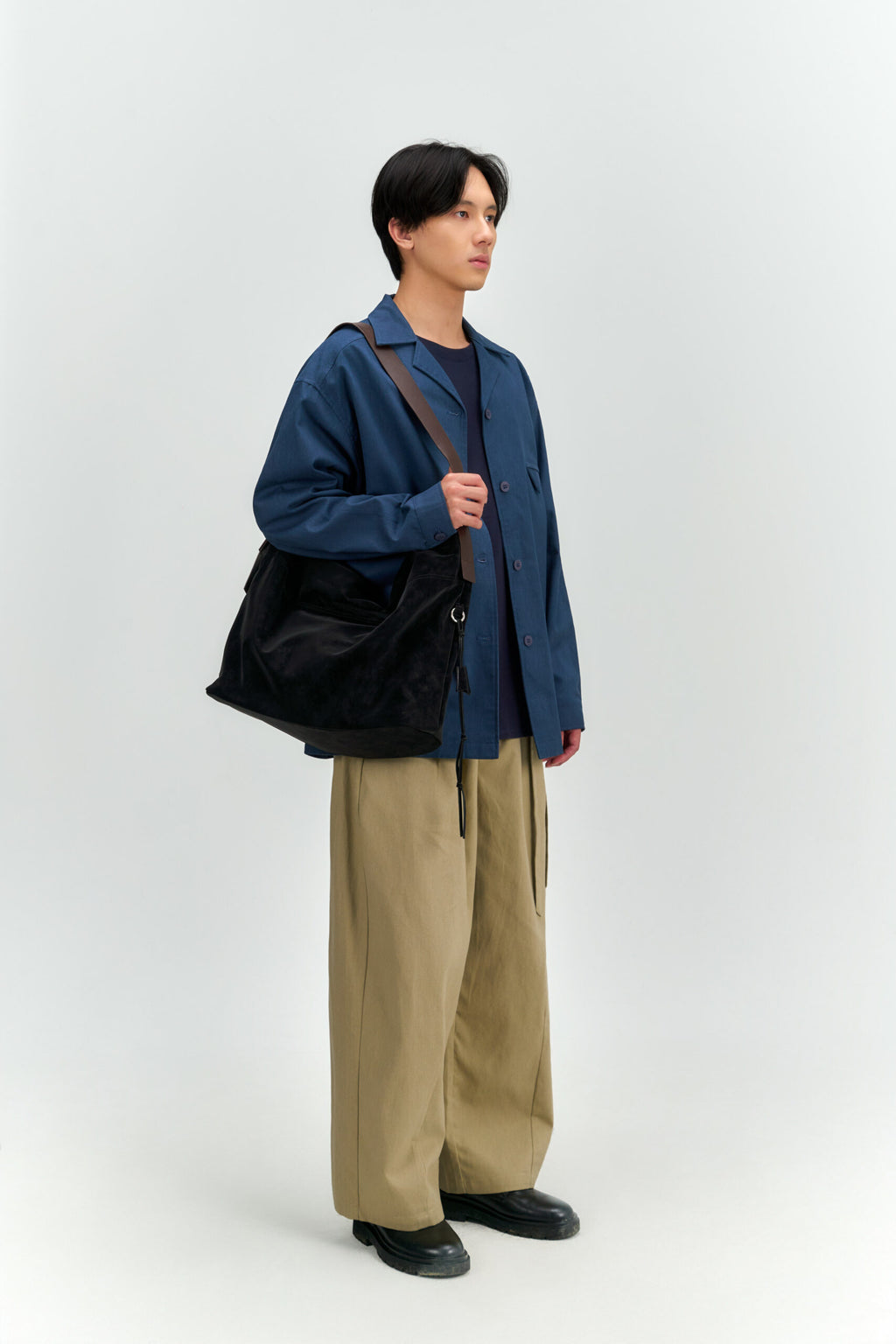 Large Soft Snow Leather Bag (Black)