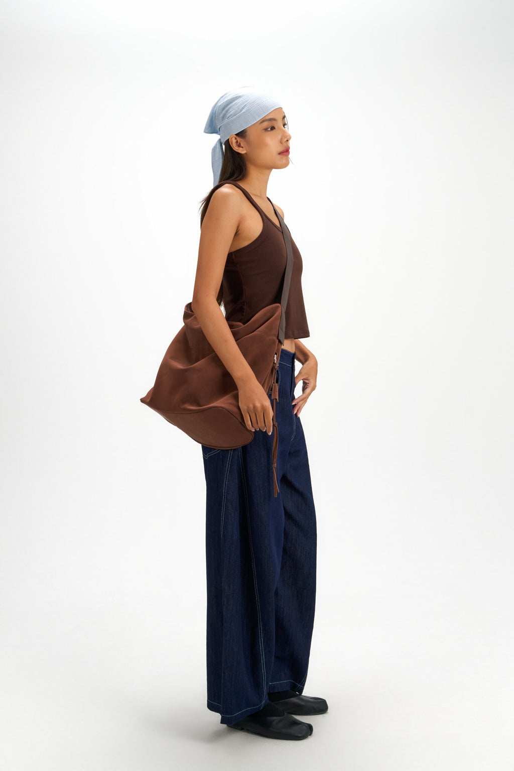 Large Soft Snow Leather Bag (Brown)