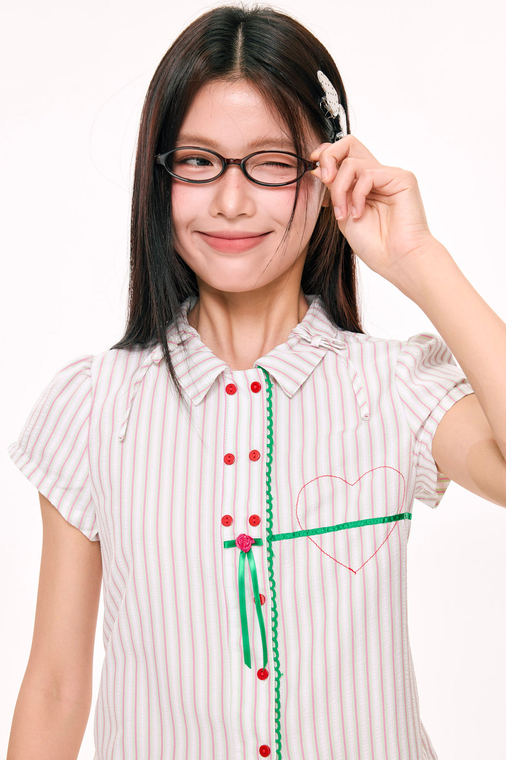 Lub-Dub Button Up Baby Shirt (Cream)