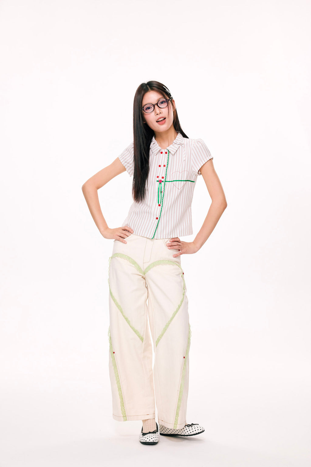 Lub-Dub Button Up Baby Shirt (Cream)