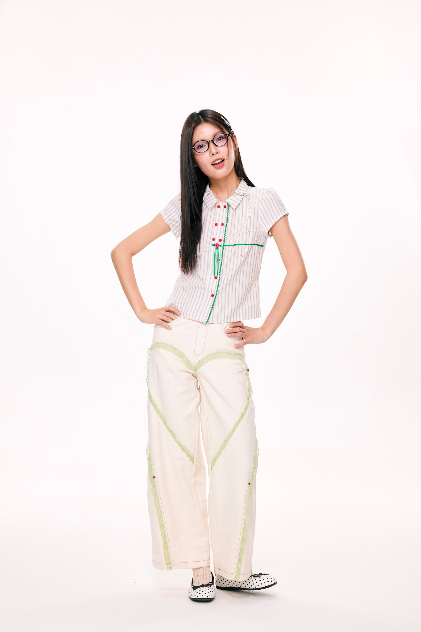 Lub-Dub Button Up Baby Shirt (Cream)