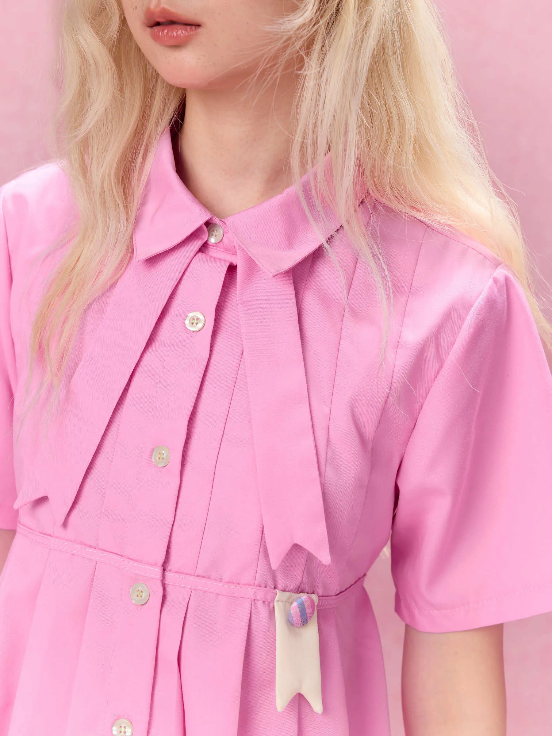 Best Day Ever Pleated Shirt (Pink)
